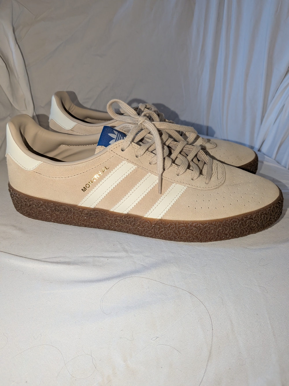 Adidas Beige Suede Montreal Sneakers.Size 10.5